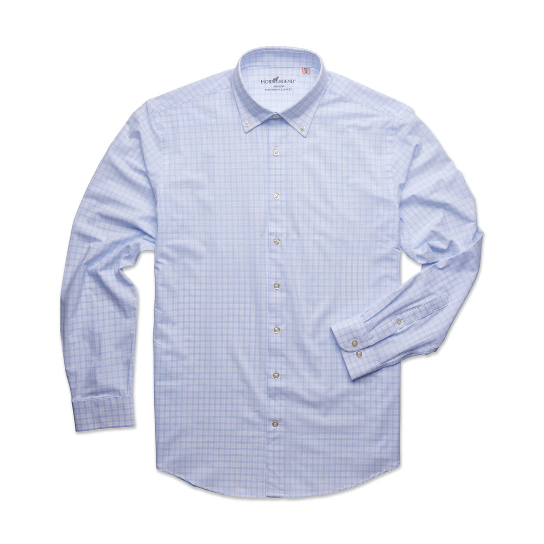 Horn Legend Ice House Performance Sport Shirt: Ice Blue
