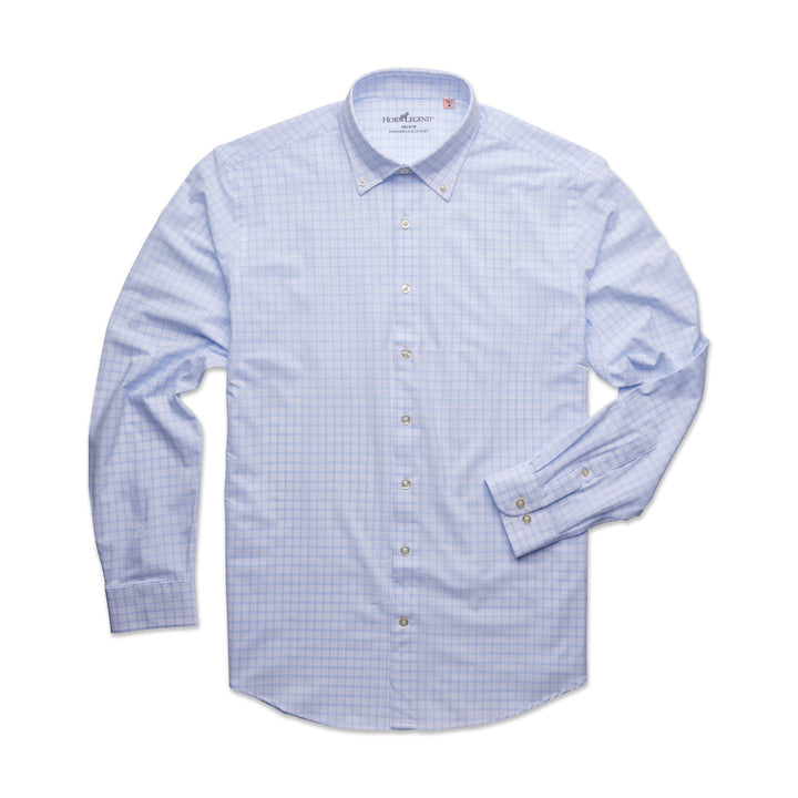 Horn Legend Ice House Performance Sport Shirt: Ice Blue