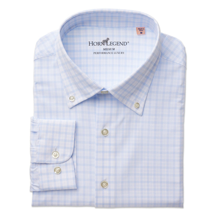 Horn Legend Ice House Performance Sport Shirt: Ice Blue