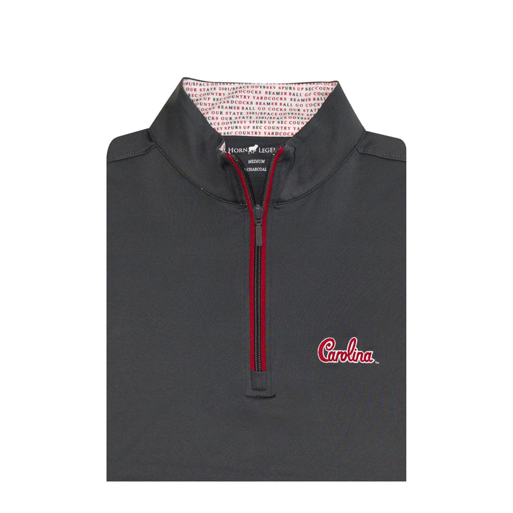 Horn Legend Unversity of South Carolina 1/4 Zip Pullover: Charcoal