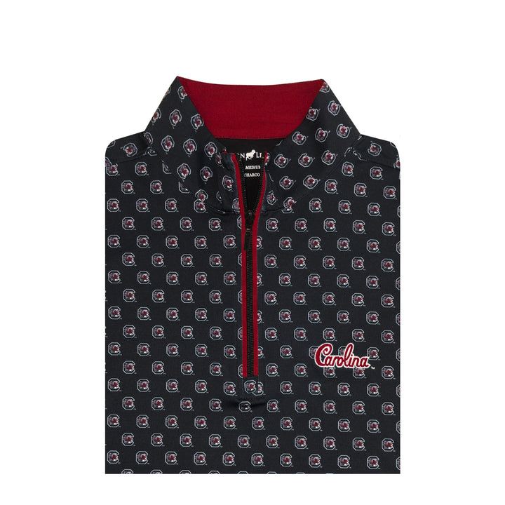 Horn Legend Unversity of South Carolina 1/4 Zip Pullover: Black/Charcoal