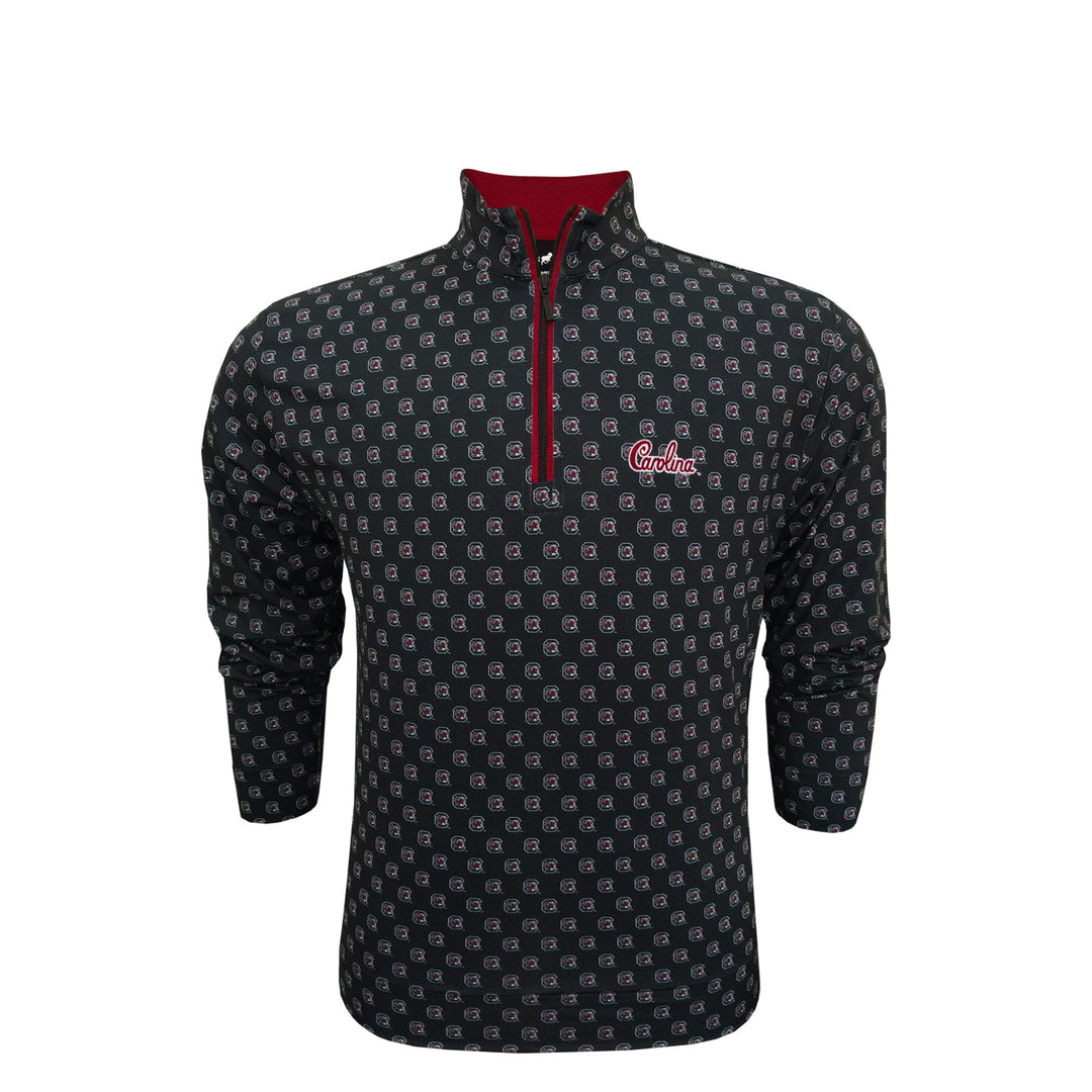 Horn Legend Unversity of South Carolina 1/4 Zip Pullover: Black/Charcoal