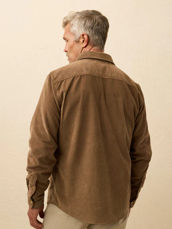 Faherty Stretch Terry Corduroy Workshirt: Timber