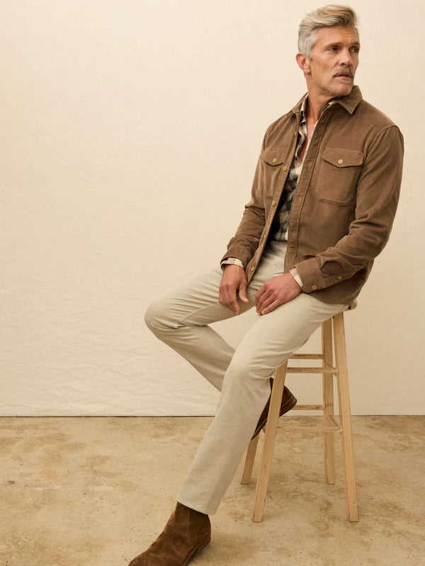 Faherty Stretch Terry Corduroy Workshirt: Timber