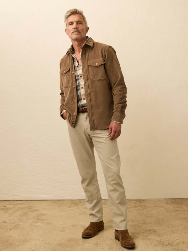 Faherty Stretch Terry Corduroy Workshirt: Timber