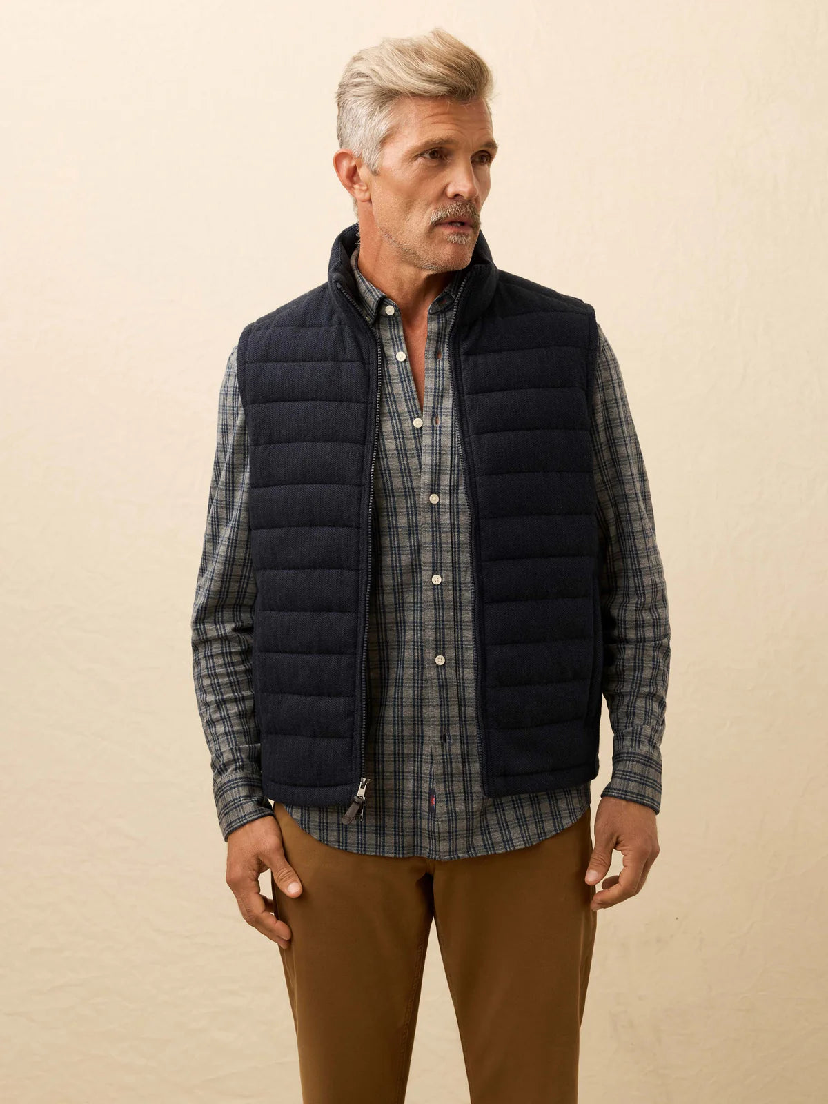 Craig Faherty Faherty Teton Valley Vest: Navy Twilight Herringbone – Craig Reagin ...