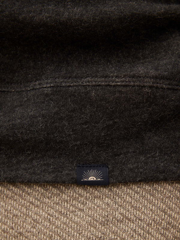 Faherty Aspen Lounge Cashmere Hoodie: Coal Smoke Melange