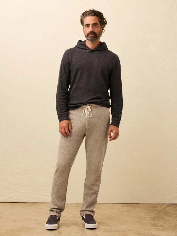 Faherty Aspen Lounge Cashmere Hoodie: Coal Smoke Melange