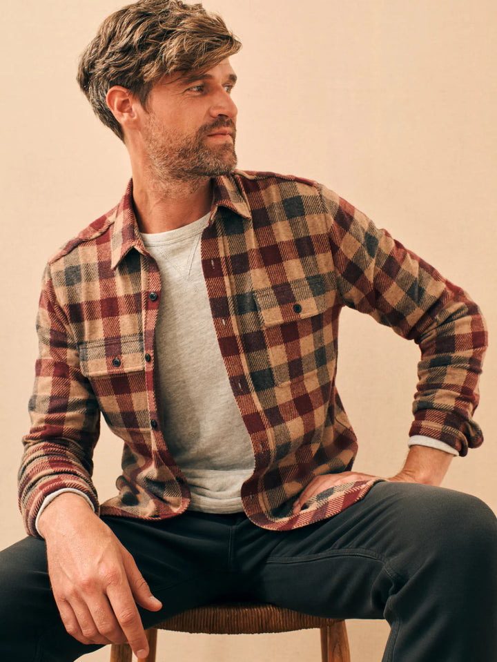 Faherty Legend™ Sweater Shirt: Sky Peak Buffalo