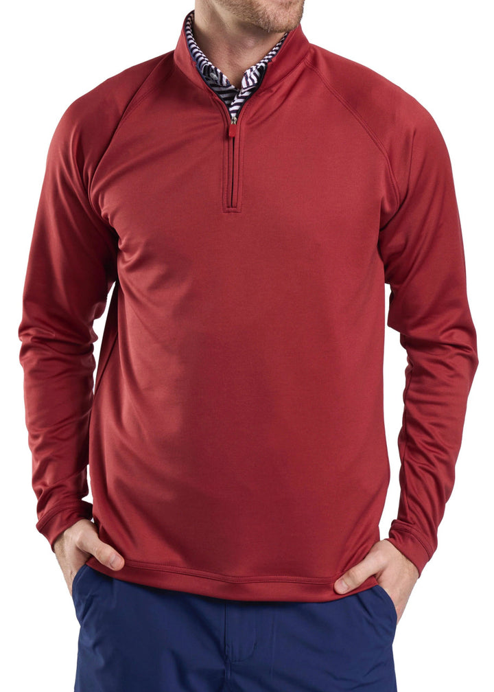 Harlestons The Sully 1/4 Zip: Rutledge Red