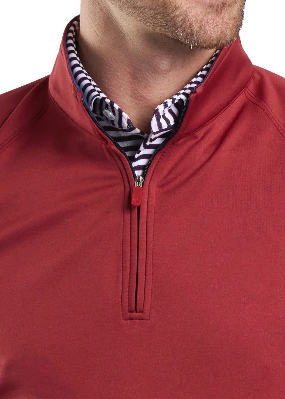 Harlestons The Sully 1/4 Zip: Rutledge Red