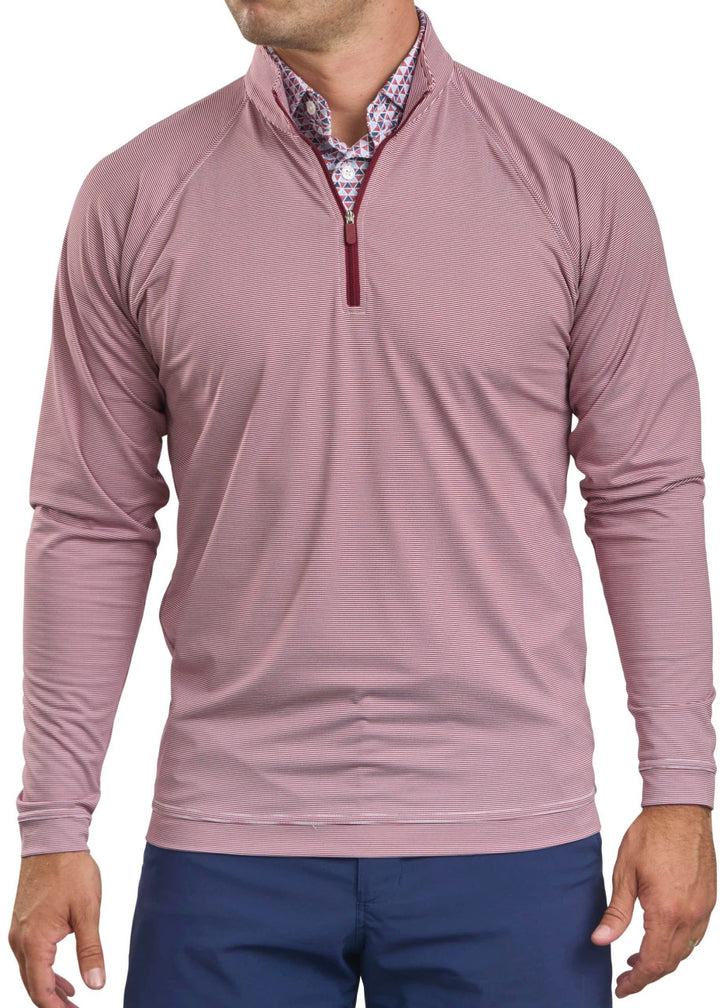 Harlestons The Folly 1/4 Zip: Rutledge Red