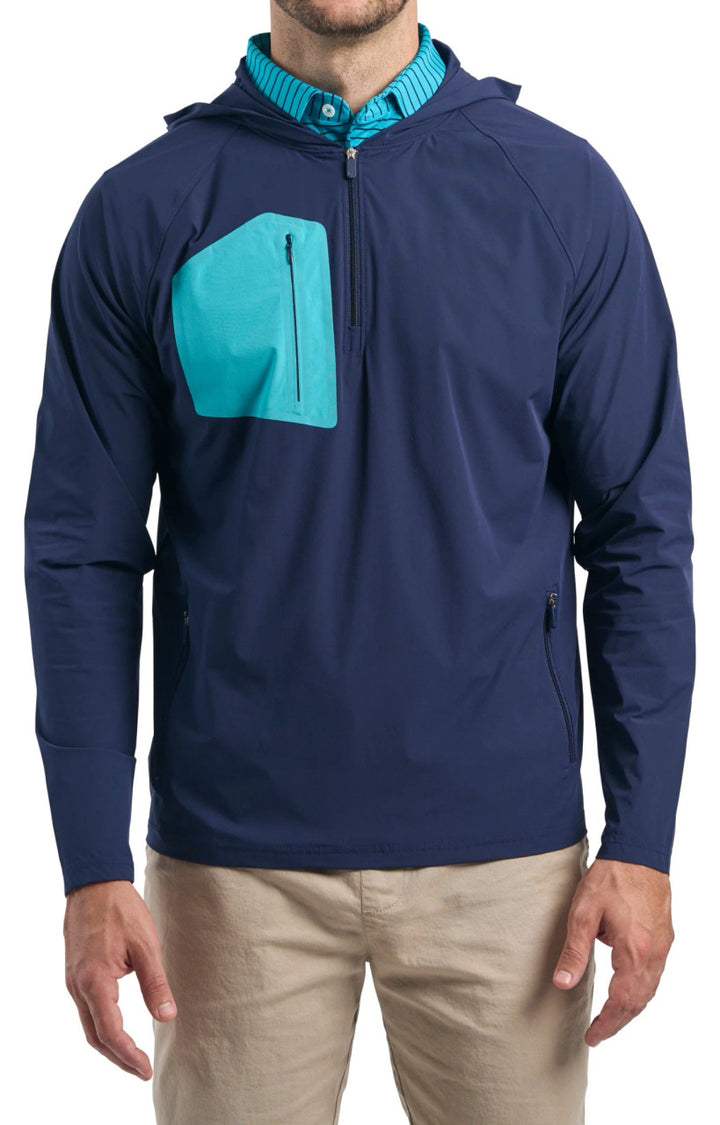 Harlestons Hooded Sport Pullover: Beaufain Blue