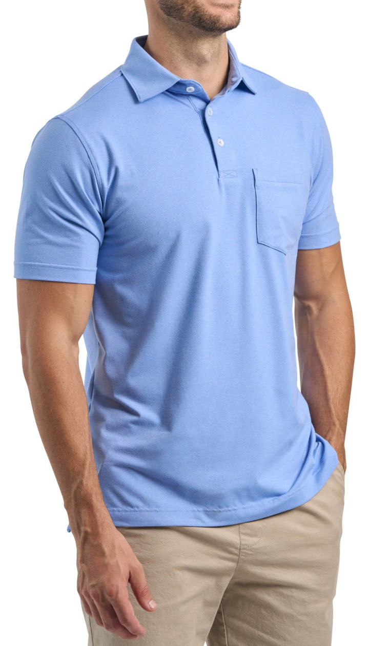 Harlestons Seaside Pocket Polo: Marine Blue