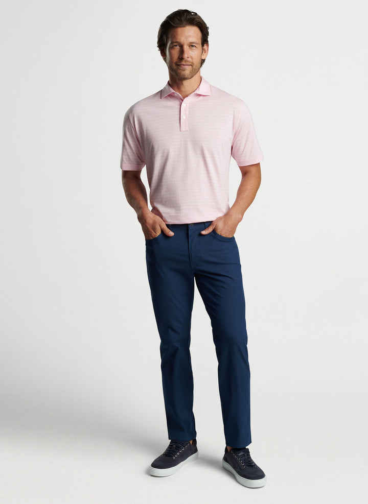 Peter Millar Crown Comfort Cotton Polo Harp Stripe: Palmer Pink