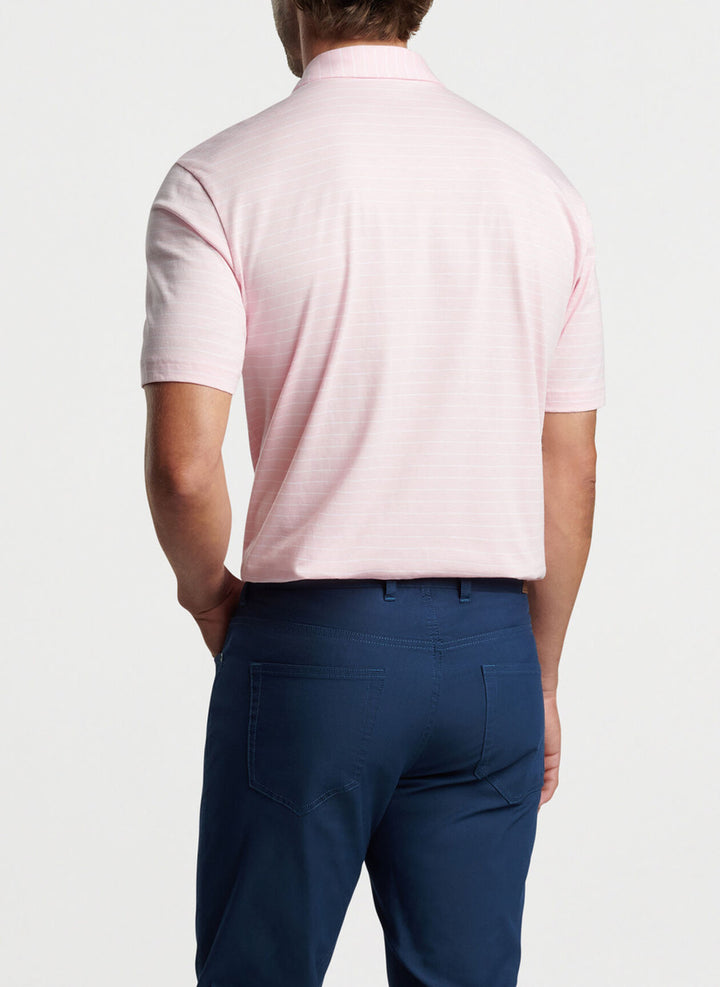 Peter Millar Crown Comfort Cotton Polo Harp Stripe: Palmer Pink