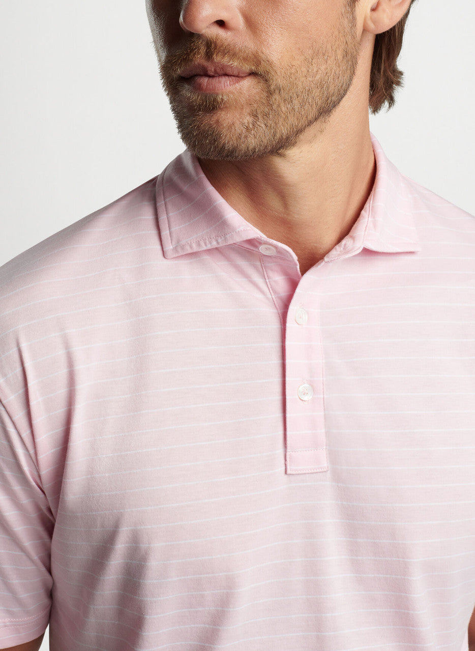 Peter Millar Crown Comfort Cotton Polo Harp Stripe: Palmer Pink