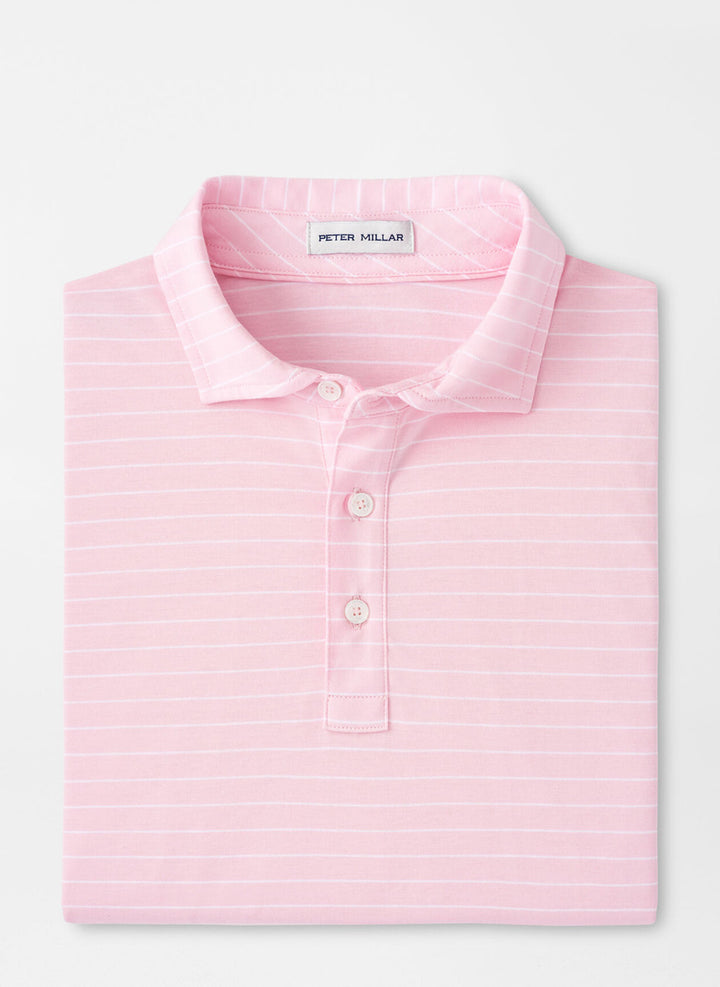 Peter Millar Crown Comfort Cotton Polo Harp Stripe: Palmer Pink