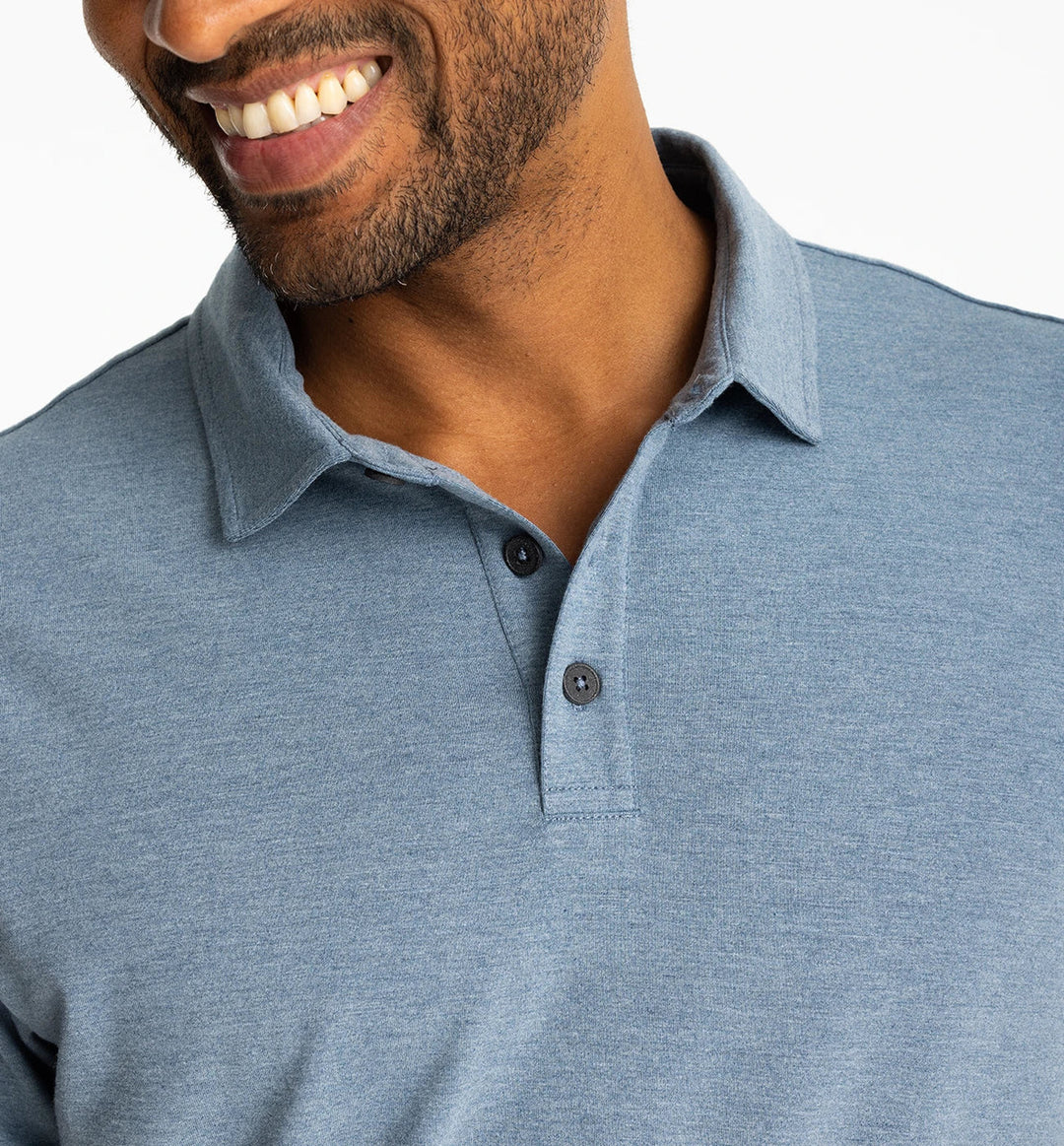 Free Fly Men's Bamboo Flex Polo II: Heather  Deepwater