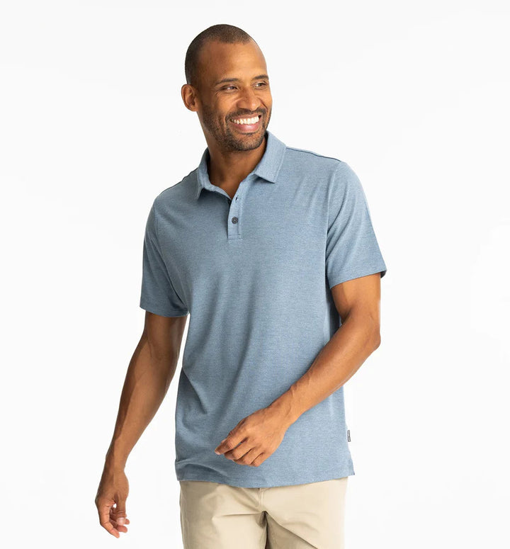 Free Fly Men's Bamboo Flex Polo II: Heather  Deepwater