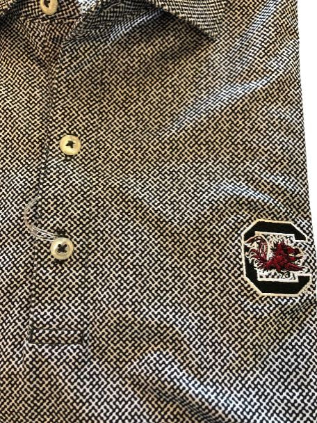 Johnnie-O University of South Carolina Block C Hinson Polo: Black