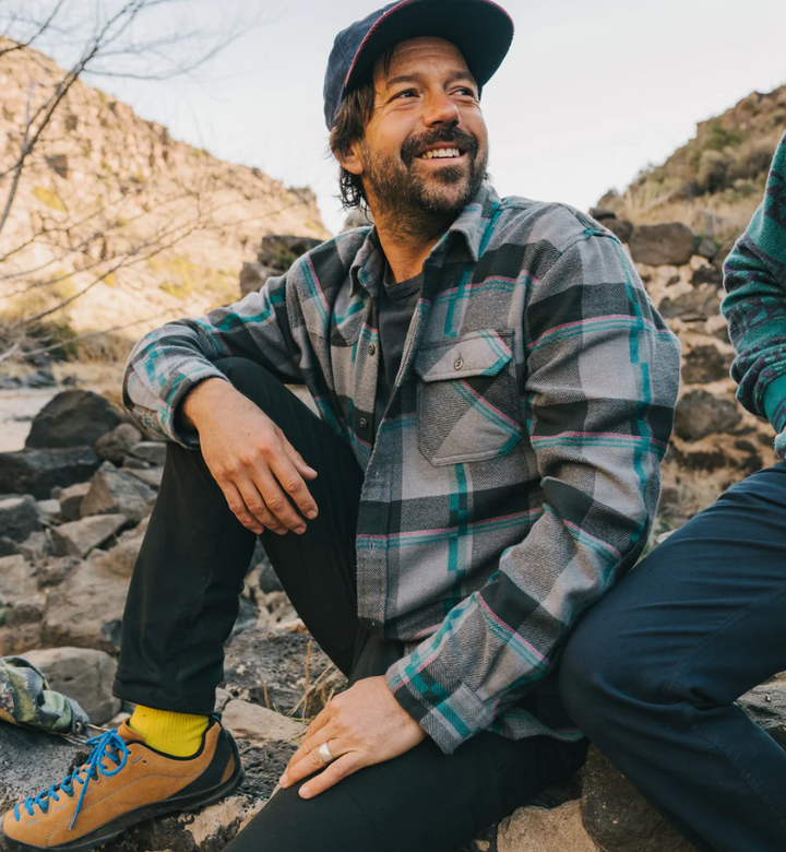 Howler Brothers Harker's Flannel: Backdrop Plaid - Greystroke