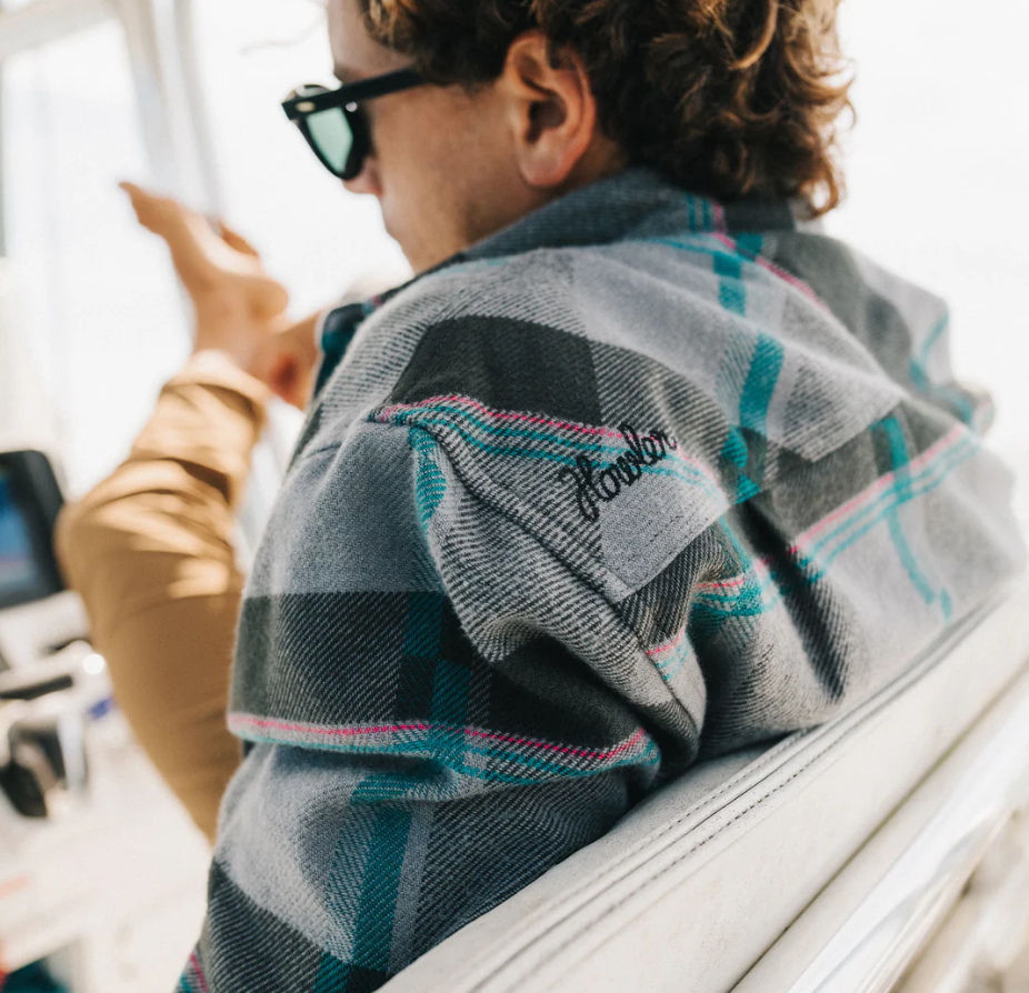 Howler Brothers Harker's Flannel: Backdrop Plaid - Greystroke