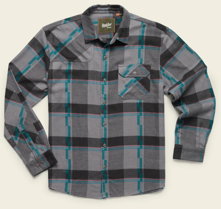 Howler Brothers Harker's Flannel: Backdrop Plaid - Greystroke
