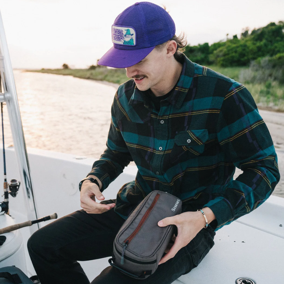 Howler Brothers Harker's Flannel: Backdrop Plaid - Phantom Blue