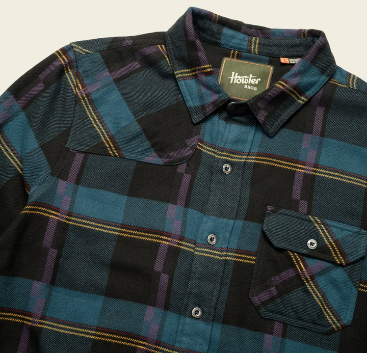 Howler Brothers Harker's Flannel: Backdrop Plaid - Phantom Blue