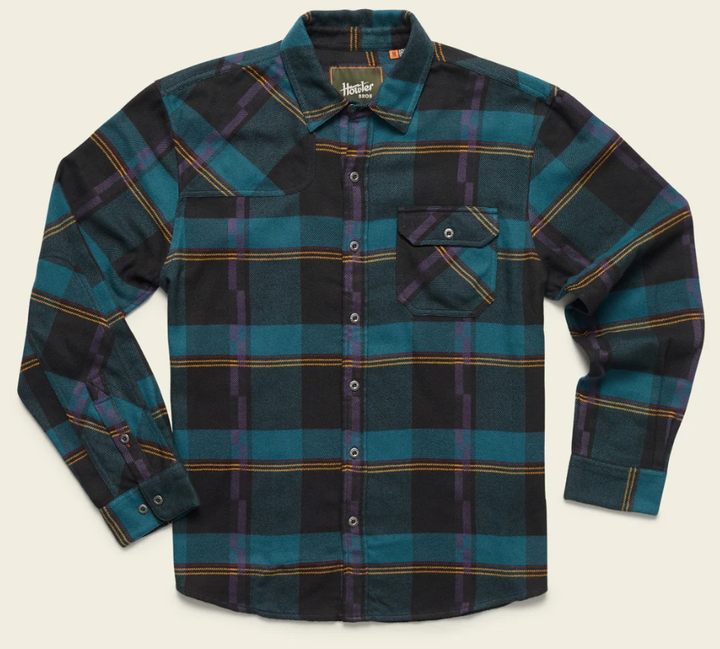 Howler Brothers Harker's Flannel: Backdrop Plaid - Phantom Blue