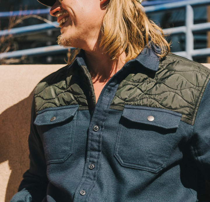 Howler Brothers Quintana Quilted Flannel: Station Blue