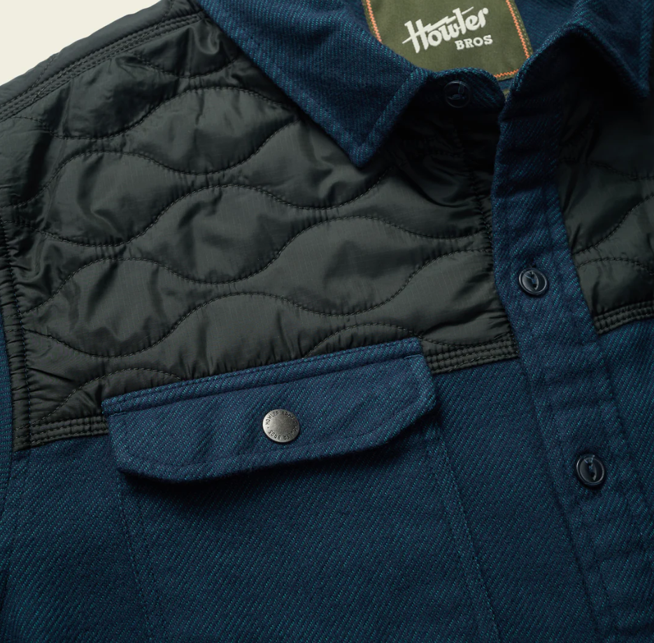 Howler Brothers Quintana Quilted Flannel: Station Blue