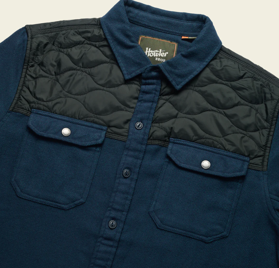 Howler Brothers Quintana Quilted Flannel: Station Blue