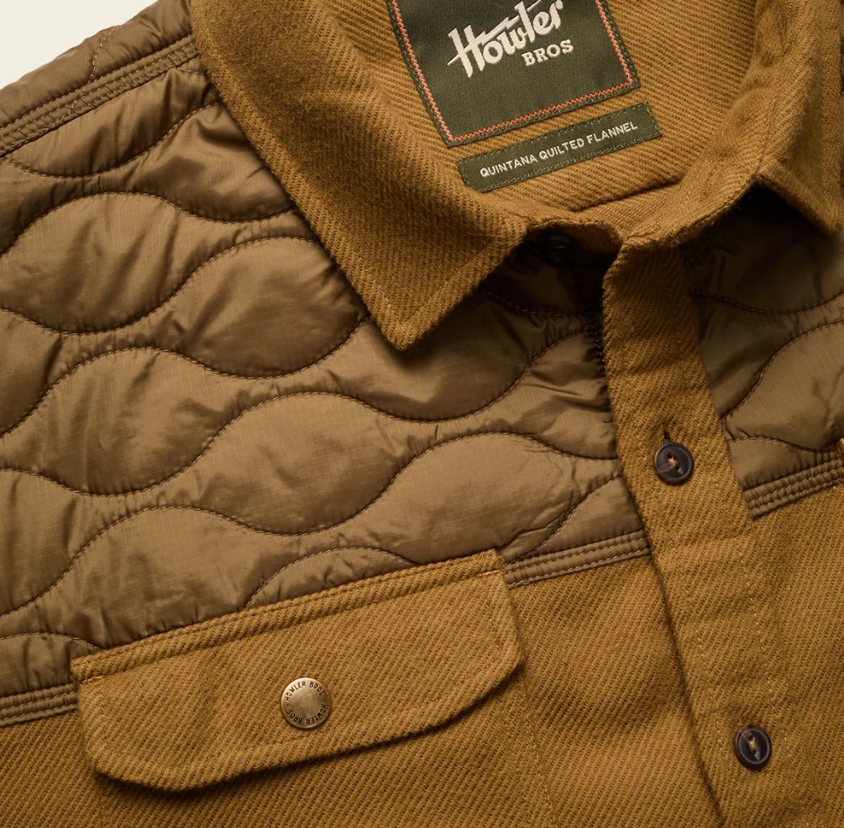 Howler Brothers Quintana Quilted Flannel: Teak