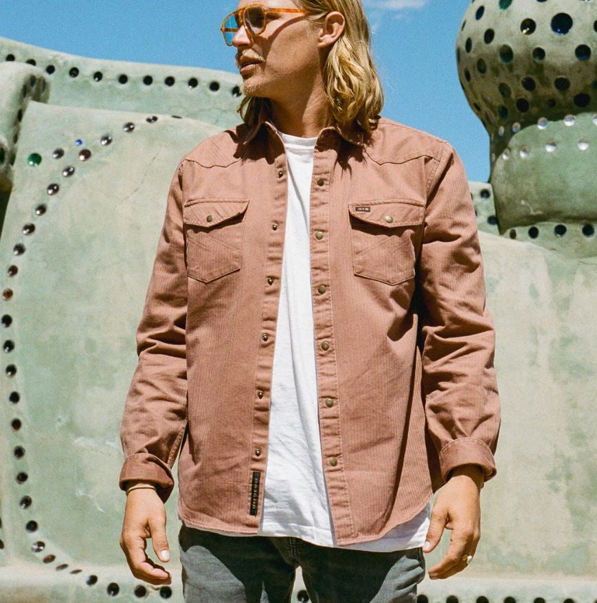 Howler Brothers Sawhorse Work Shirt: Mink Brown