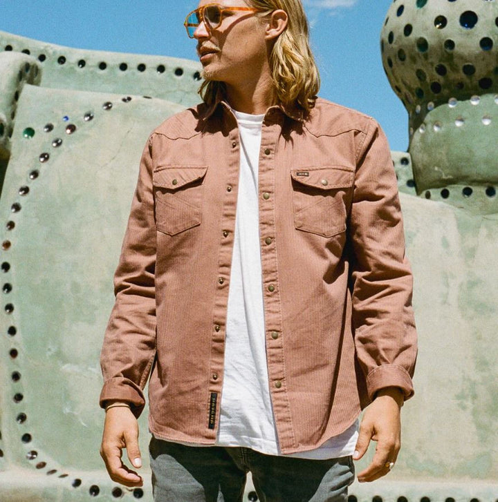 Howler Brothers Sawhorse Work Shirt: Mink Brown