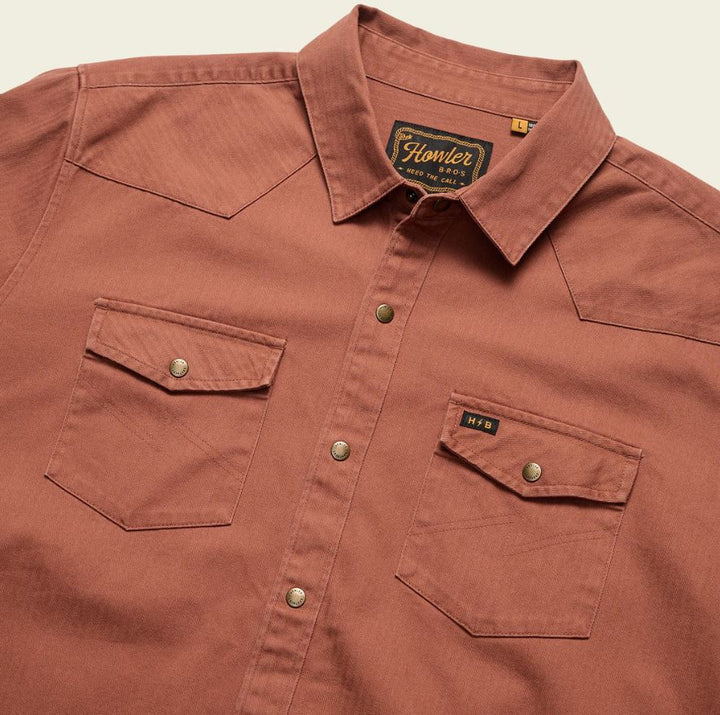 Howler Brothers Sawhorse Work Shirt: Mink Brown