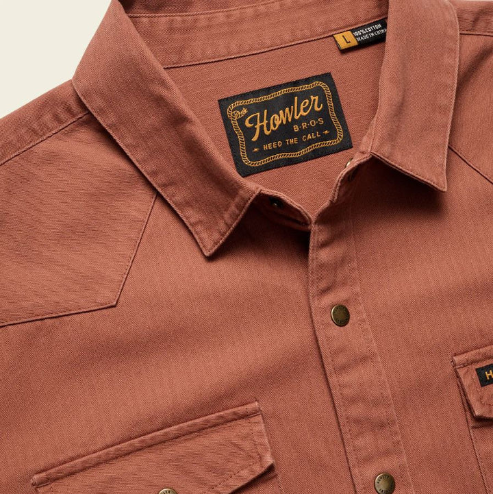 Howler Brothers Sawhorse Work Shirt: Mink Brown
