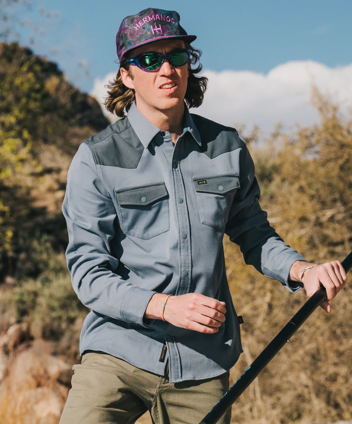 Howler Brothers Stockman Stretch Snapshirt: Mirage Blue