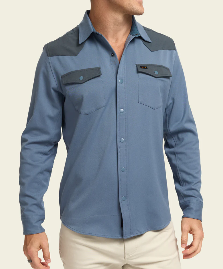 Howler Brothers Stockman Stretch Snapshirt: Mirage Blue