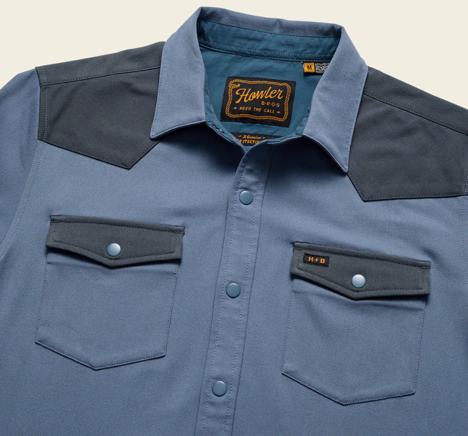 Howler Brothers Stockman Stretch Snapshirt: Mirage Blue