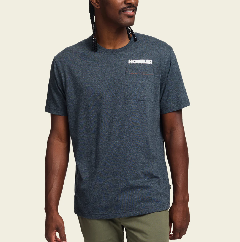 Howler Brothers Trucha Pocket T-shirt: Charcoal Heather