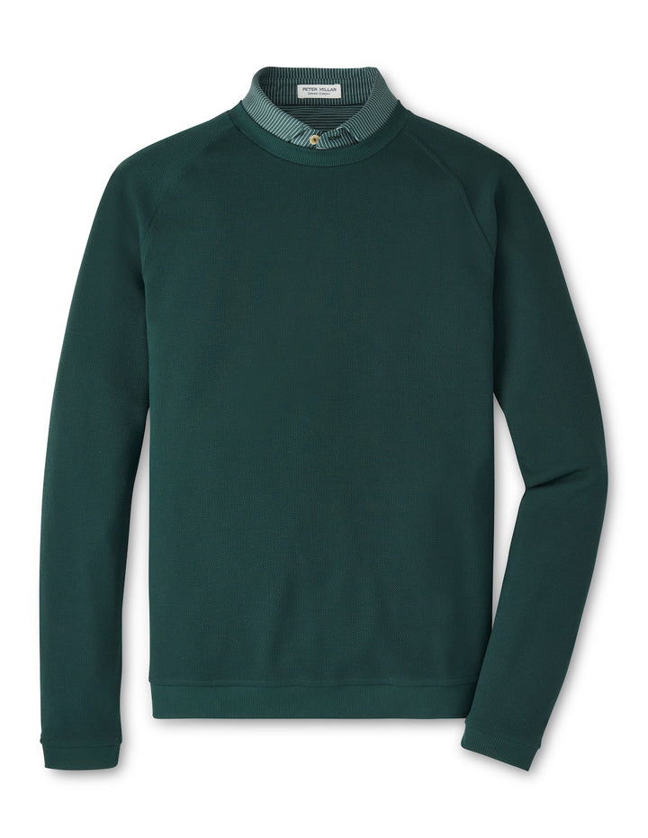 Peter Millar Cradle Piqué Performance Crewneck: Nordic Pine