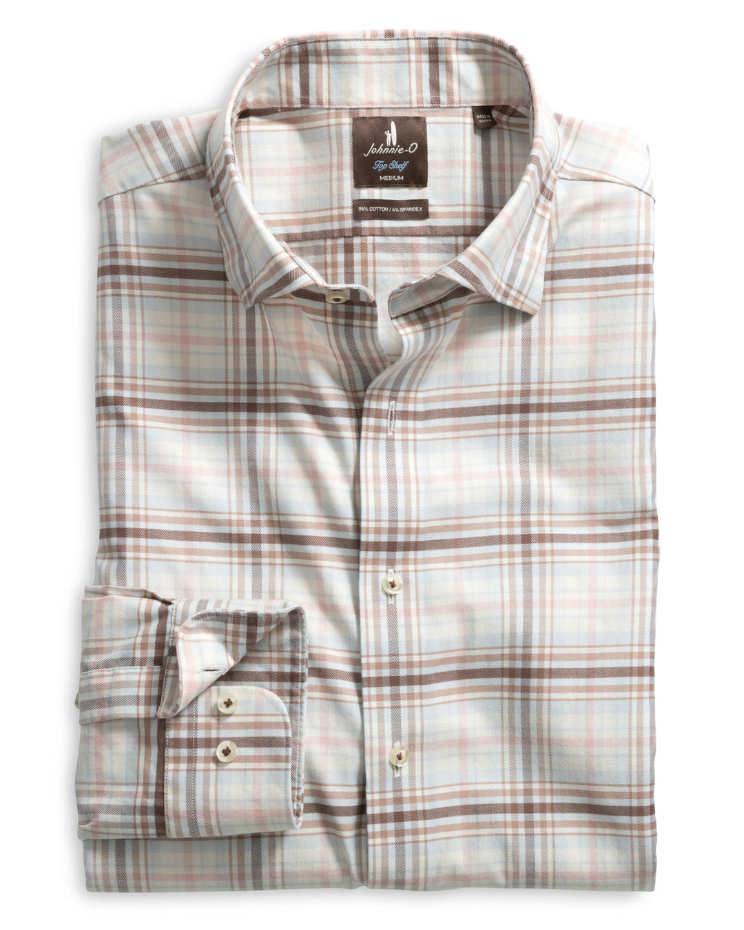 Johnnie-O Palisades Plaid Sport Shirt: Cork