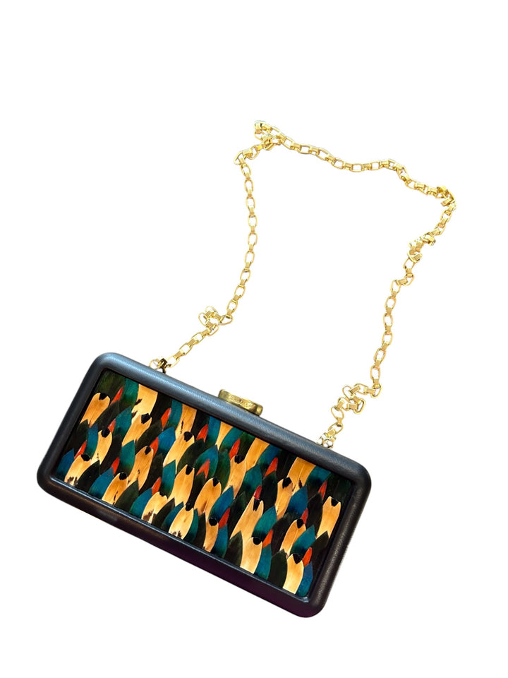 Brackish Le Marais Clutch: Pheasant, Peacock Feathers