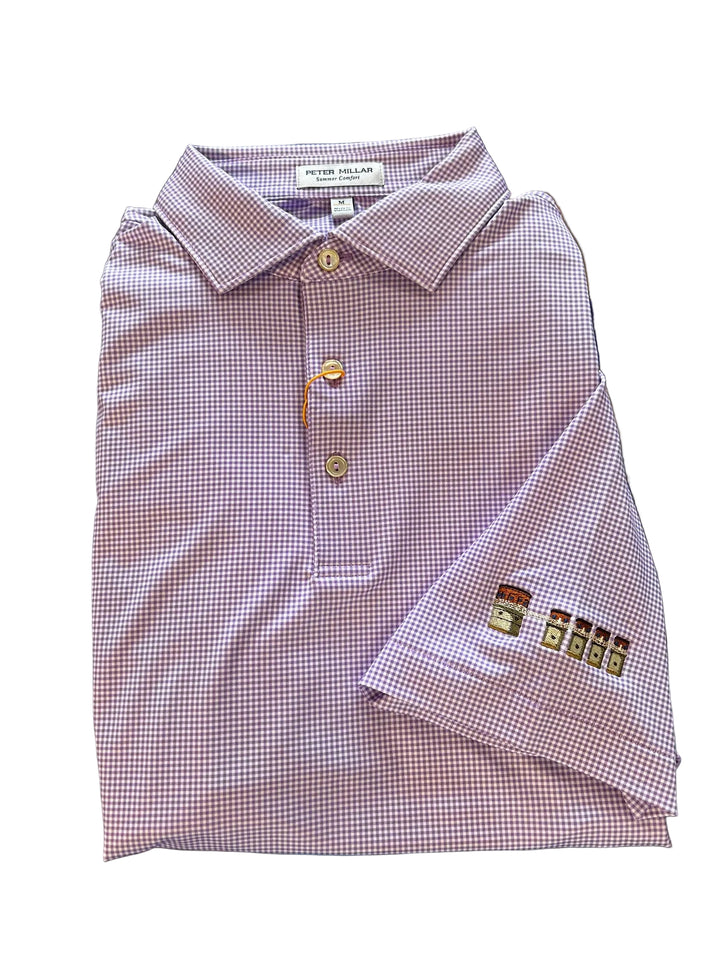 Peter Millar Gingham Performance Jersey Polo Lake Murray Dam Towers: Purple Iris