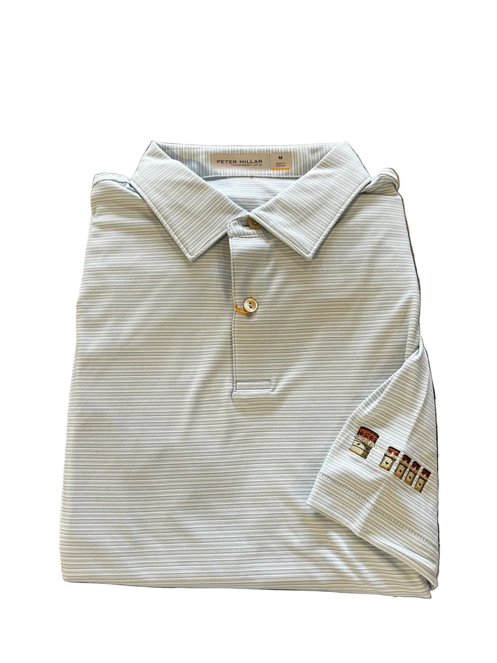 Peter Millar Featherweight Trading Stripe Performance Polo Lake Murray Dam Towers: Seaflower