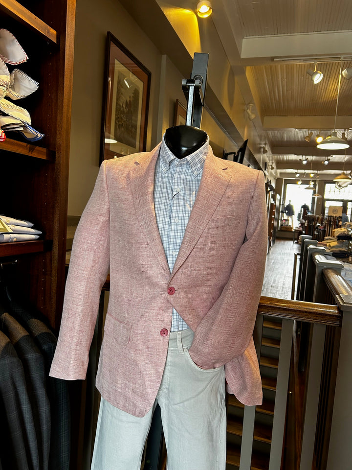 MaxDavoli by MaxMan Drago Soft Coat: Flamingo Herringbone
