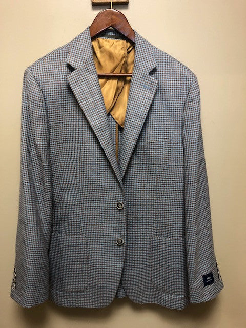 Stantt Houndstooth Blazer: Brown and Blue